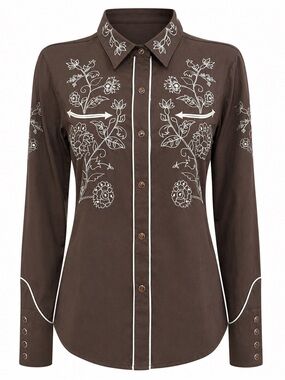 Vintage Panhandle Slim Western Embroidered Snap Shirt Large